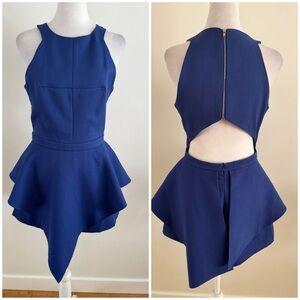 Ava. Blue asymmetrical romper size medium